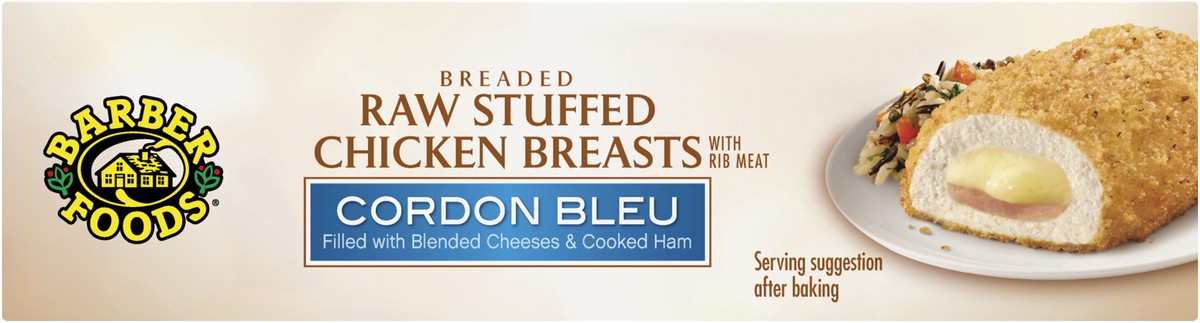 slide 5 of 7, Barber Foods Stuffed Chicken Breasts Cordon Bleu, 2 Count (Frozen), 283.50 g