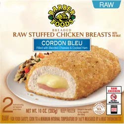 Barber Foods Stuffed Chicken Breasts Cordon Bleu, 2 Count (Frozen)