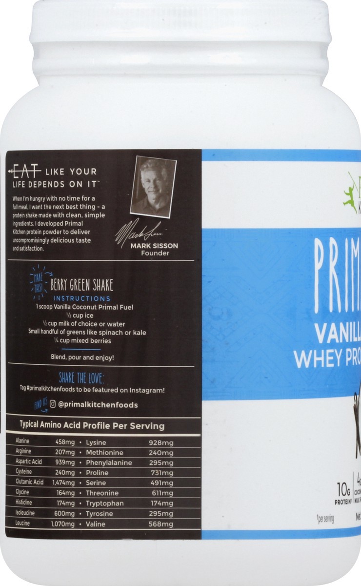 slide 4 of 13, Primal Kitchen Primal Fuel Whey Protein Vanilla Coconut Drink Mix 1.85 lb, 1.85 lb