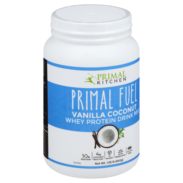 Primal Kitchen Primal Fuel Drink Mix, Whey Protein, Vanilla Coconut - 1.85 lb