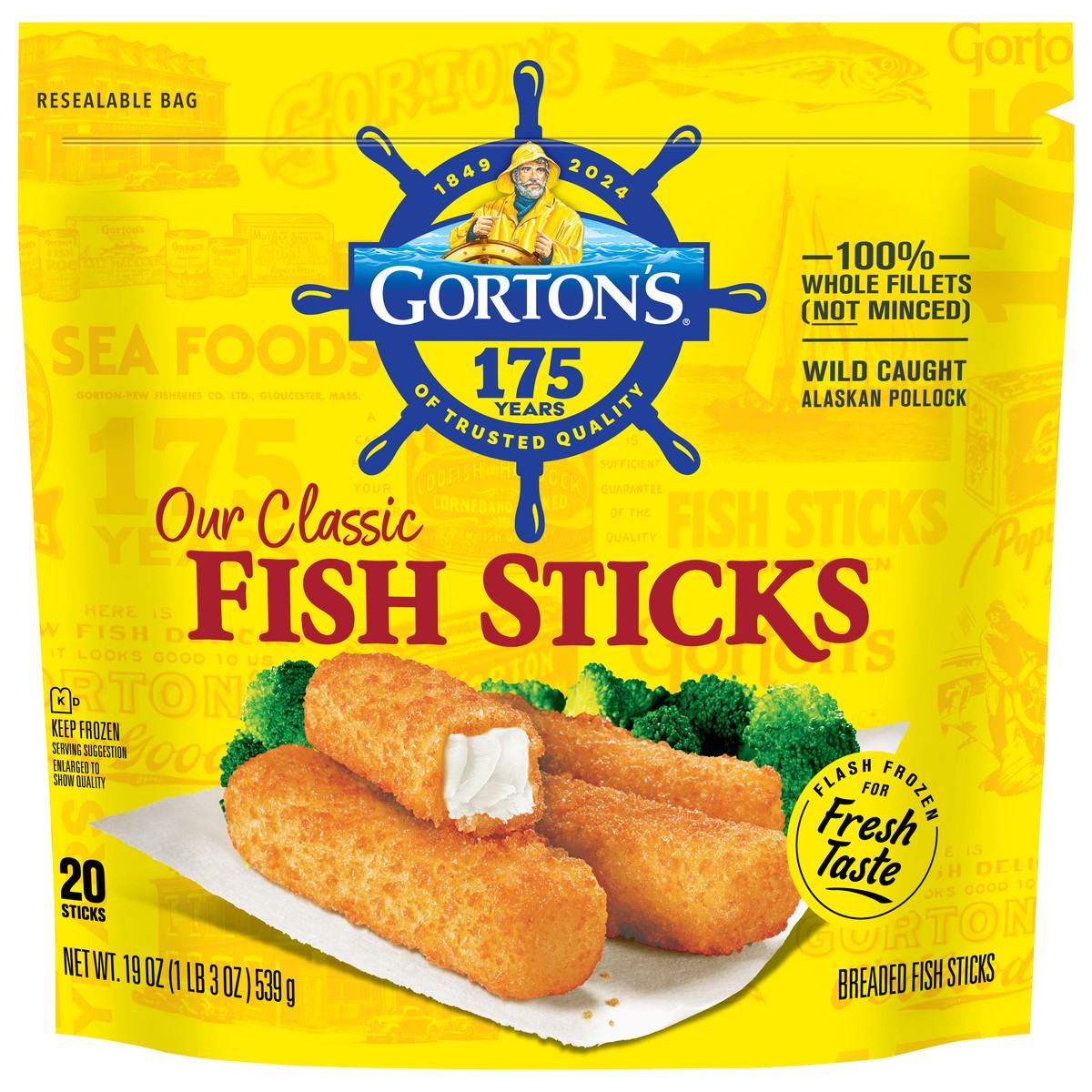 slide 1 of 10, Gorton's Fish Sticks Bag - 20 Count, 20 ct