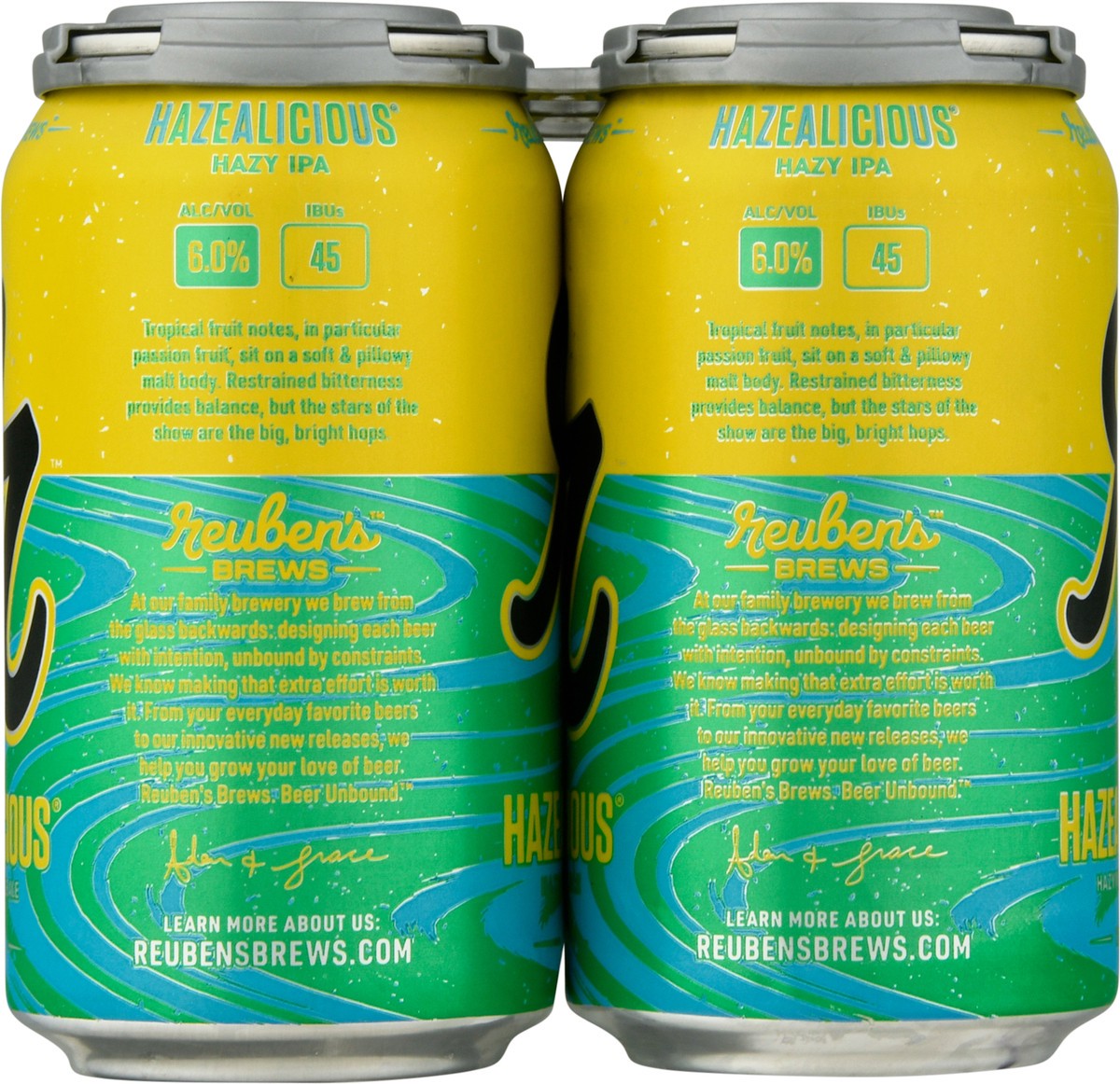 slide 2 of 8, Reuben's Brews Hazealicious Beer 6 ea, 6 ct