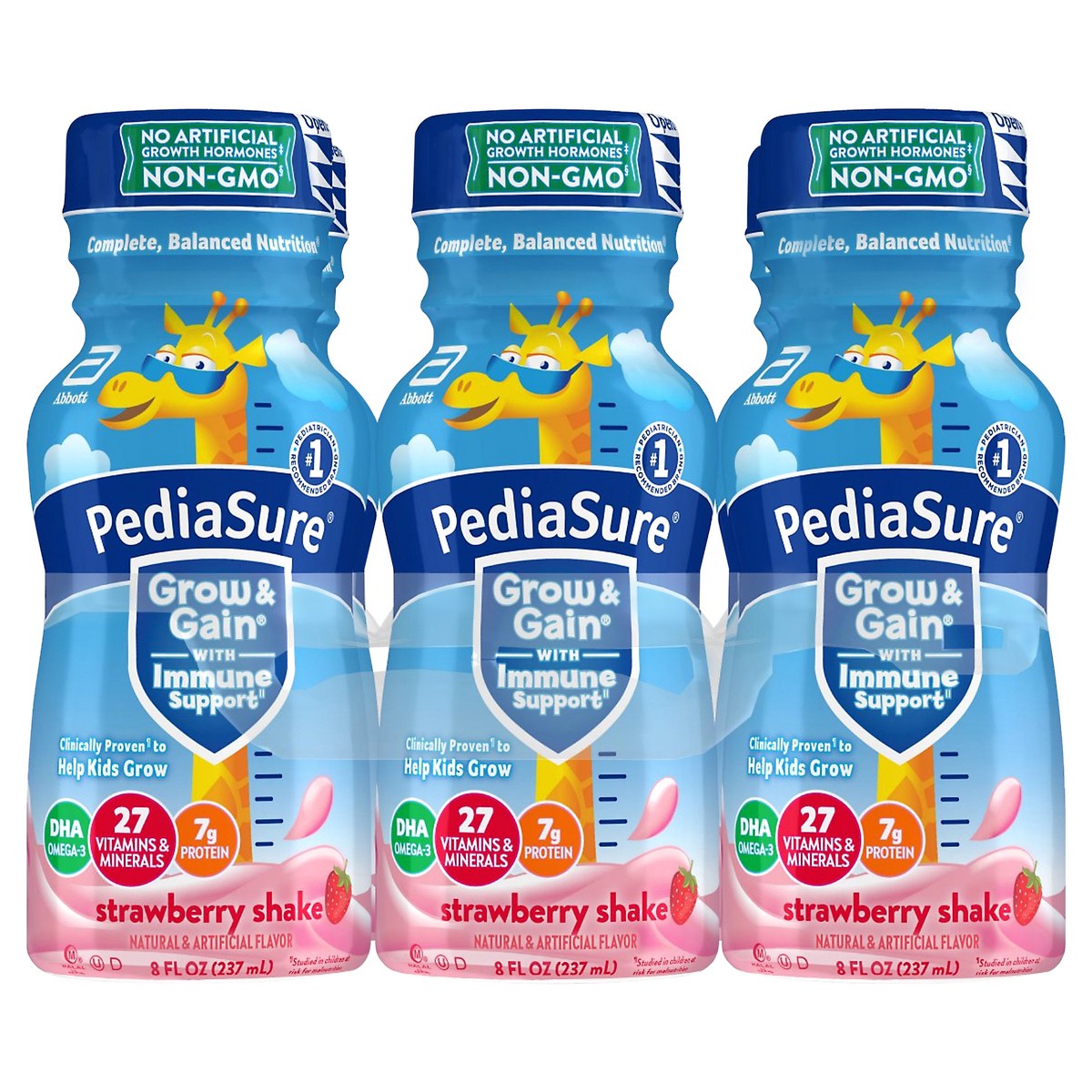 slide 1 of 6, PediaSure Grow & Gain Strawberry Shake 6 - 8 fl oz Bottles, 6 ct; 8 fl oz