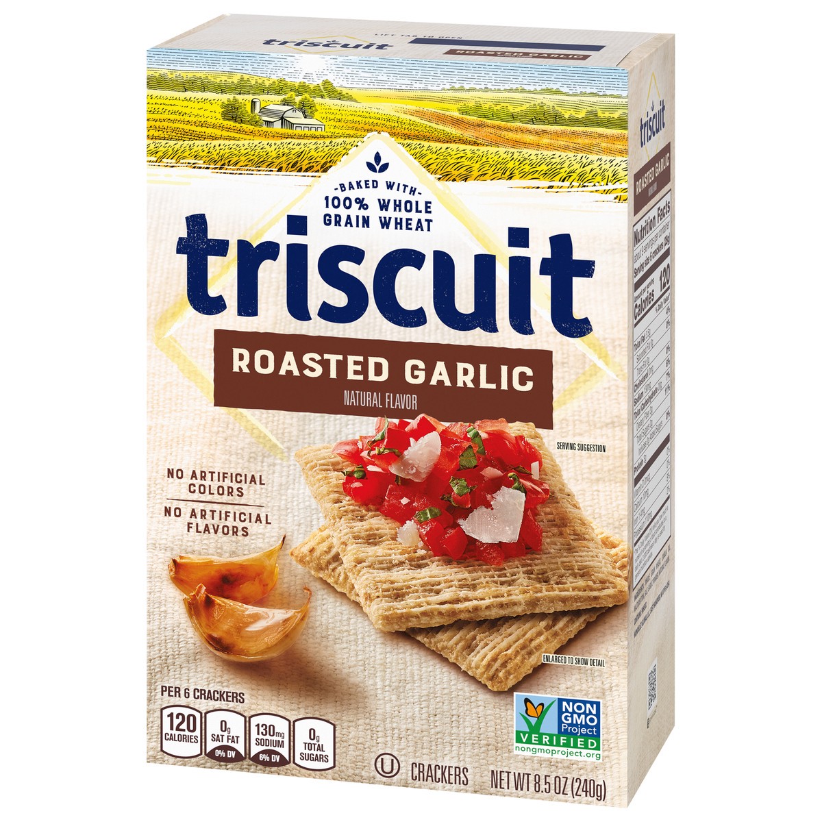 slide 3 of 9, Triscuit Roasted Garlic Crackers - 8.5oz, 8.5 oz