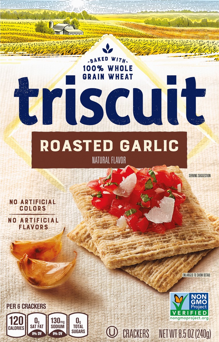 slide 6 of 9, Triscuit Roasted Garlic Crackers - 8.5oz, 8.5 oz