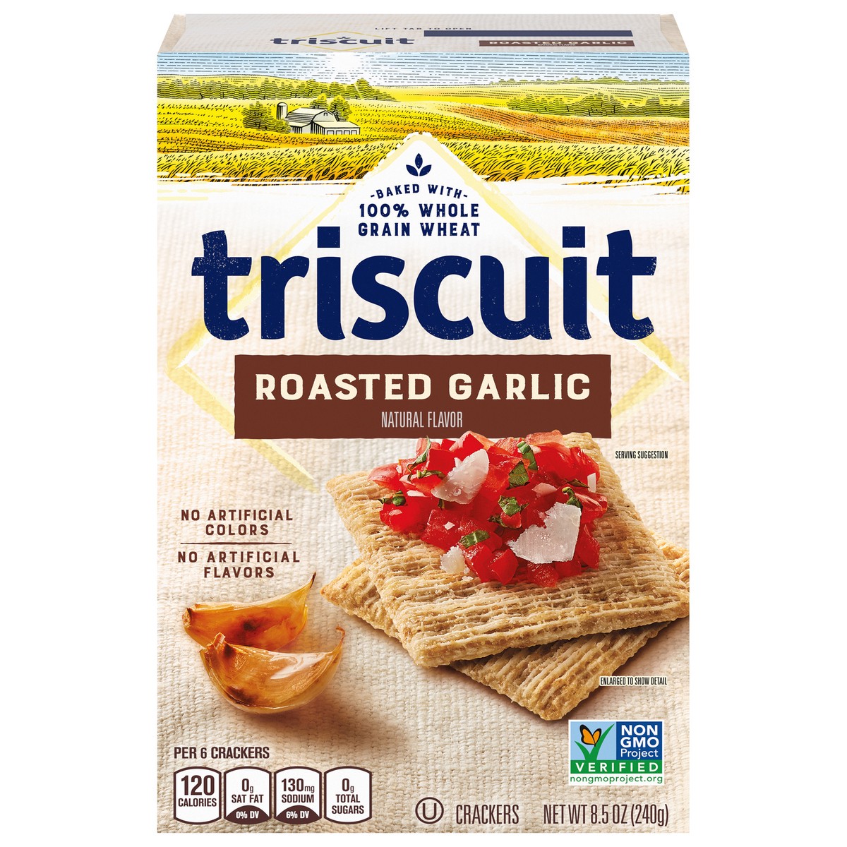 slide 1 of 9, Triscuit Roasted Garlic Crackers - 8.5oz, 8.5 oz