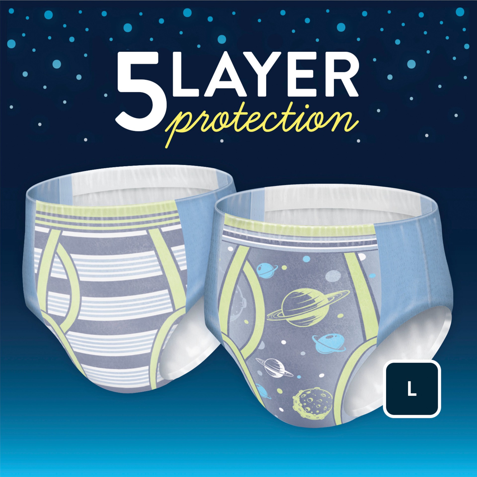 slide 2 of 5, GoodNites Boys Nighttime Underwear L (68-95 lbs) 24 Count, 24 ct