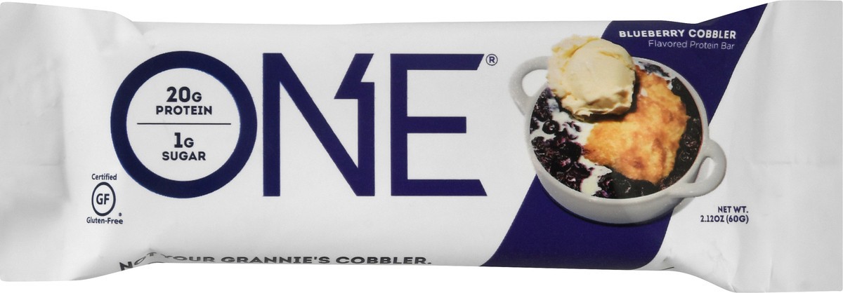 slide 6 of 12, ONE Blueberry Cobbler Flavored Protein Bar, 2.12 oz, 60 gram