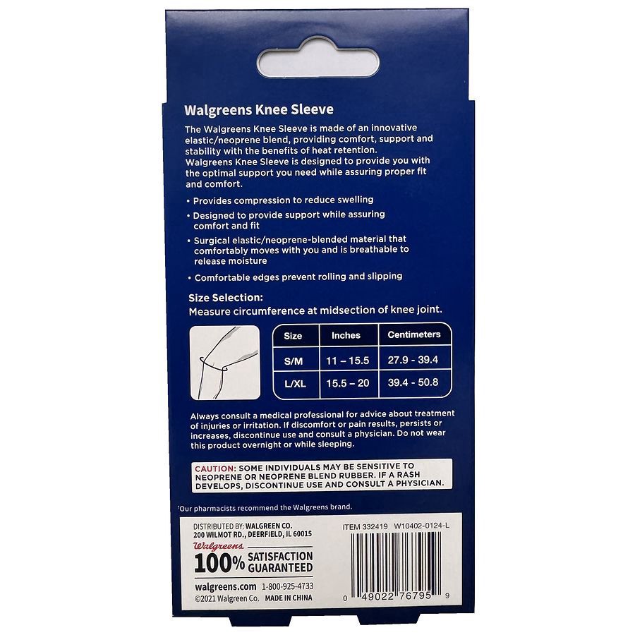 slide 3 of 3, Walgreens Large/Extra-Large Knee Compression Sleeve, 1 ct