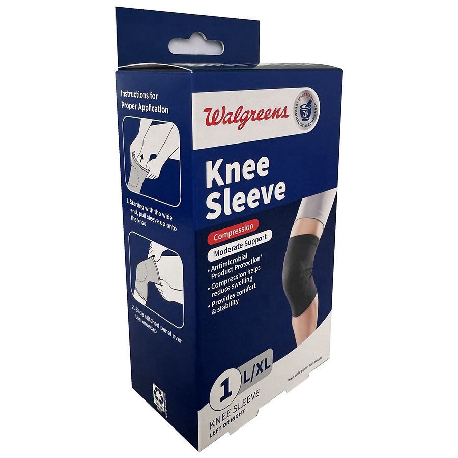 slide 2 of 3, Walgreens Large/Extra-Large Knee Compression Sleeve, 1 ct