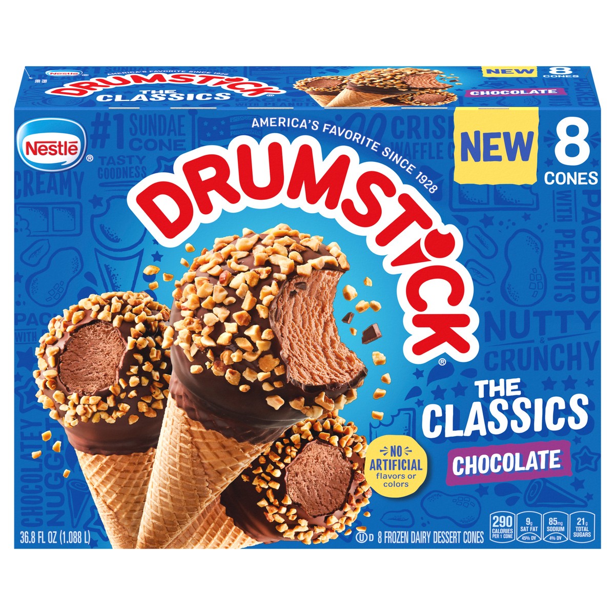 slide 4 of 13, Drumstick Chocolate Sundae Cones, 8 Count, 8 ct