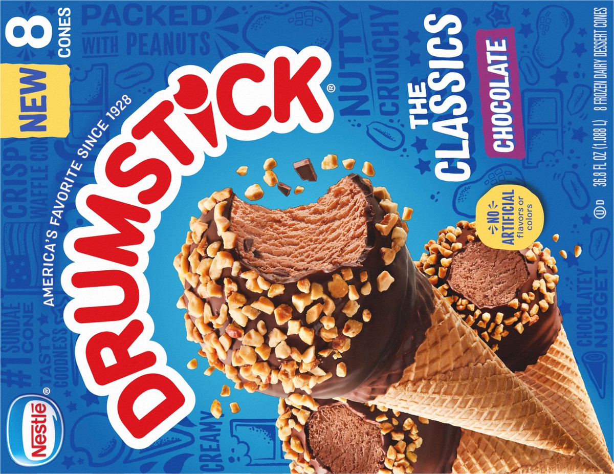 slide 6 of 13, Drumstick Chocolate Sundae Cones, 8 Count, 8 ct