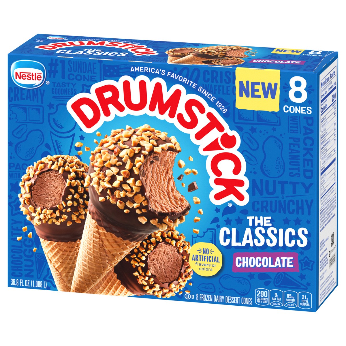 slide 13 of 13, Drumstick Chocolate Sundae Cones, 8 Count, 8 ct