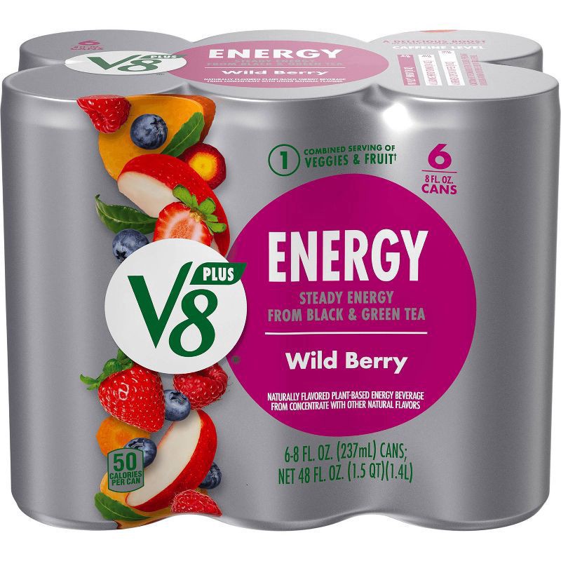 slide 1 of 78, V8 Wild Berry Flavored Energy Drink, 48 fl oz