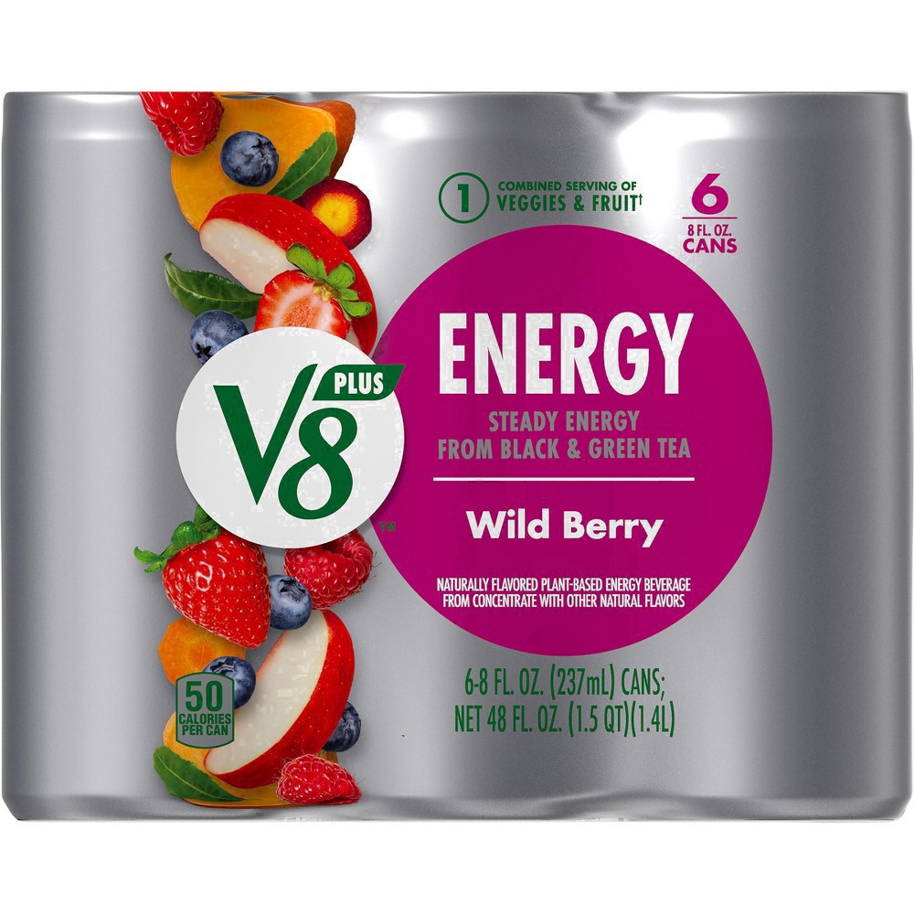 slide 59 of 78, V8 Wild Berry Flavored Energy Drink, 48 fl oz