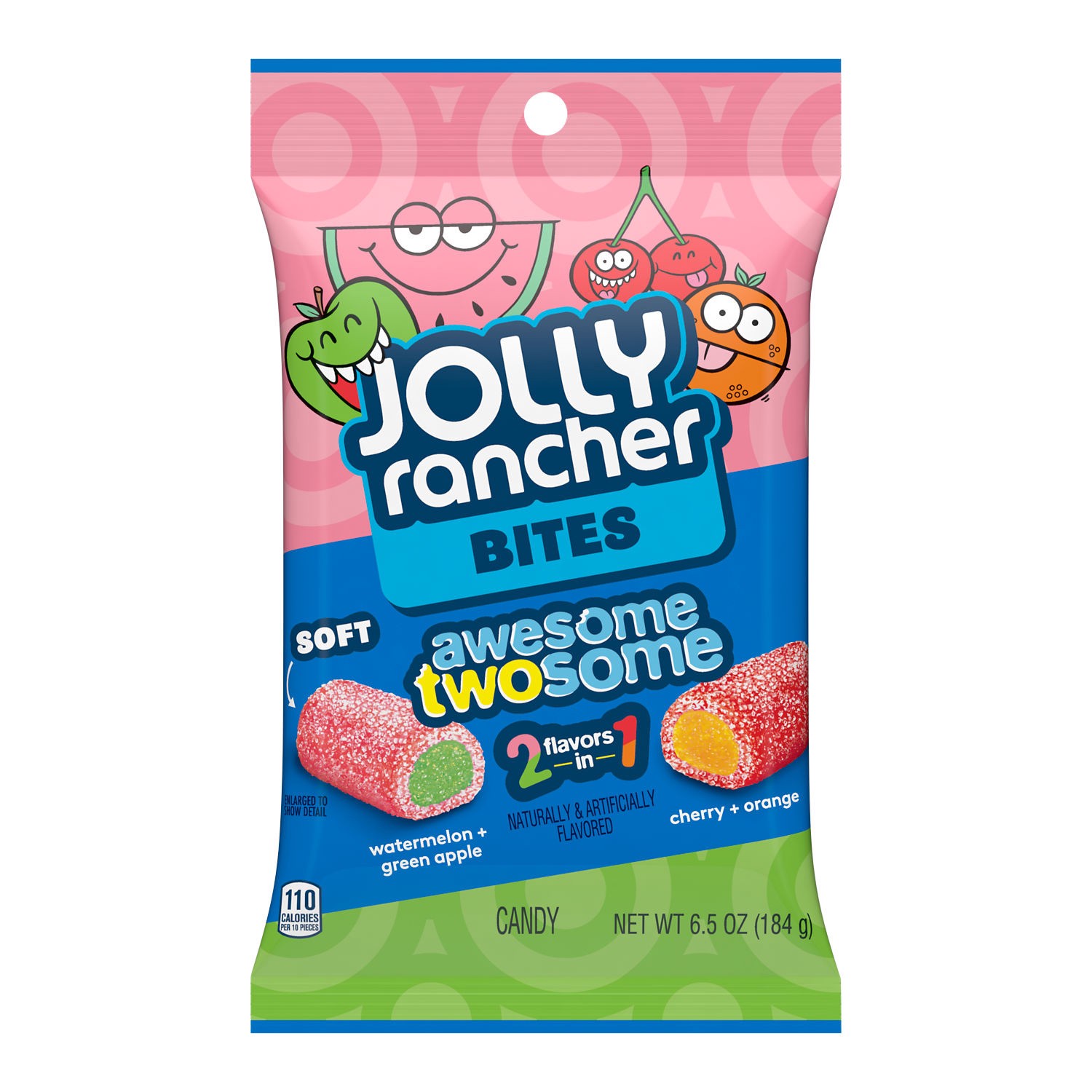 slide 1 of 1, Jolly Rancher Bites Awesome Twosome 2-in-1 Fruit Flavored Candy Bag, 6.5 oz, 6.5 oz