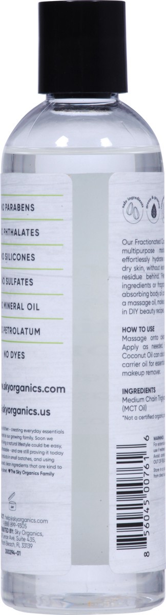 slide 6 of 9, Sky Organics Fractionated 100% Pure Coconut Oil 8 fl oz, 8 fl oz