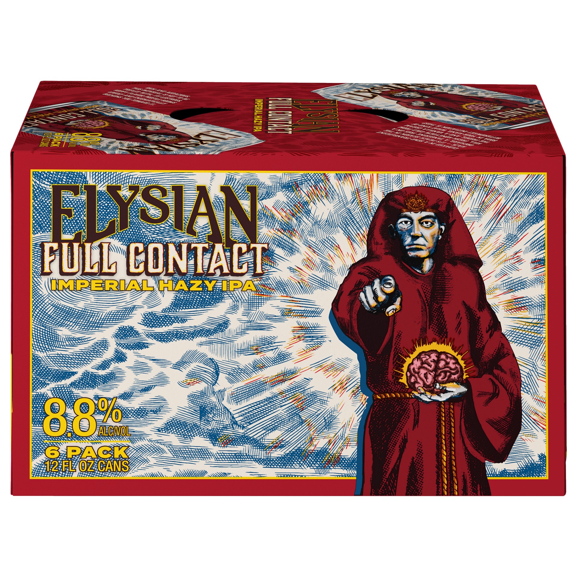 slide 3 of 6, Elysian Full Contact Imperial Hazy IPA, 6 Pack 12 FL OZ Cans, 6 ct; 12 oz