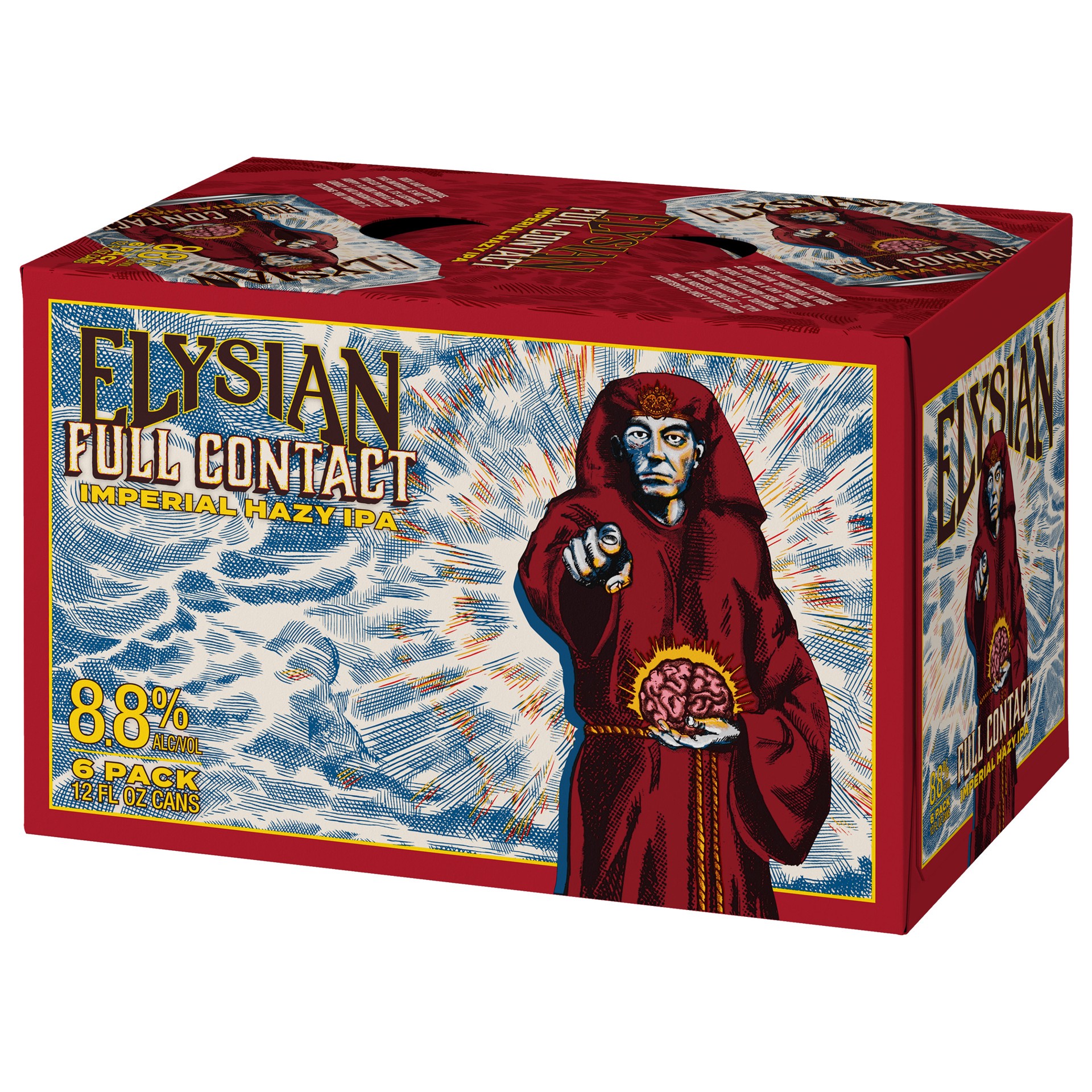 slide 5 of 6, Elysian Full Contact Imperial Hazy IPA, 6 Pack 12 FL OZ Cans, 6 ct; 12 oz