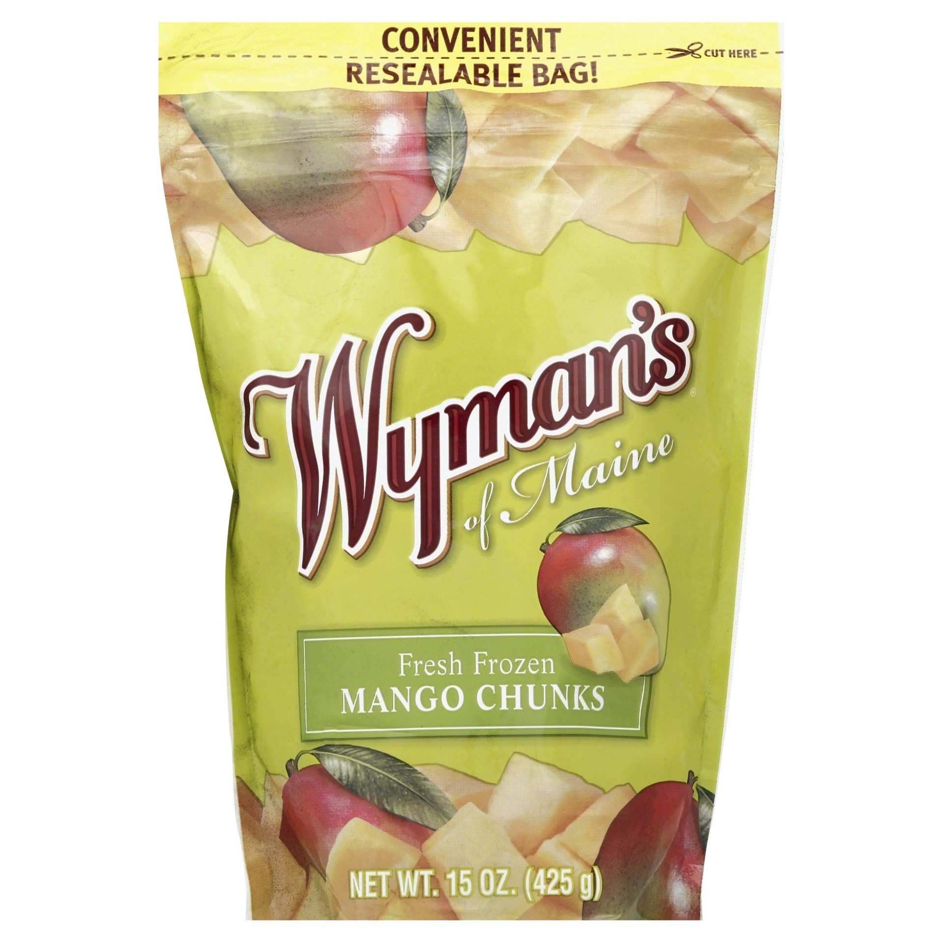 slide 1 of 6, Wyman's of Maine Fresh Frozen Mango Chunks, 15 oz