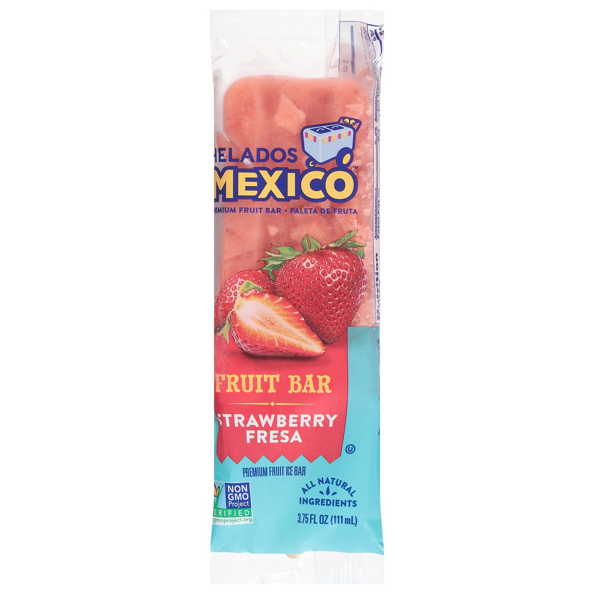 slide 1 of 9, Helados Mexico Premium Strawberry Fruit Ice Bar 3.75 fl oz, 3.75 fl oz