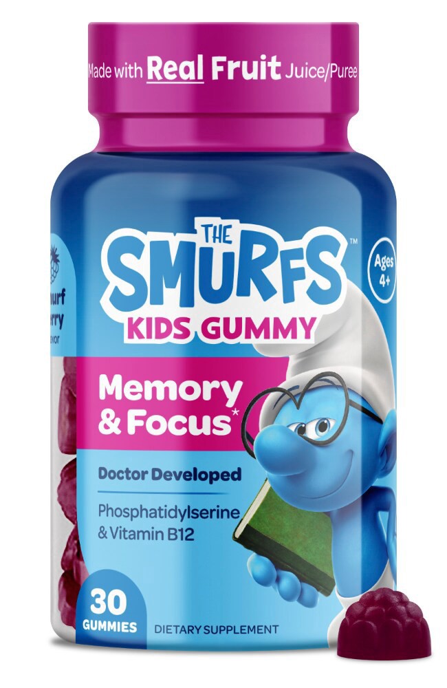 slide 2 of 4, Vitaburst Smurfs Calm Memory And Focus Gummy, 30 ct