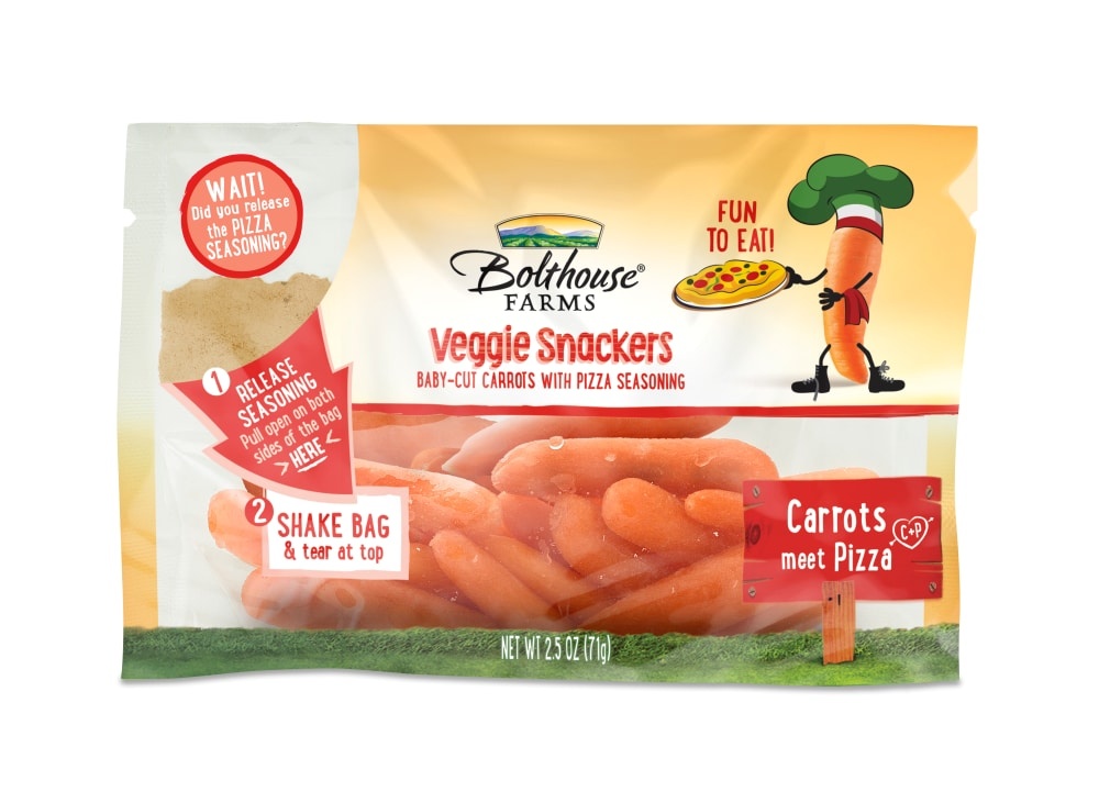 slide 1 of 1, Bolthouse Farms Veggie Snackers Baby-Cut Carrots With Pizza Seasoning, 2.5 oz