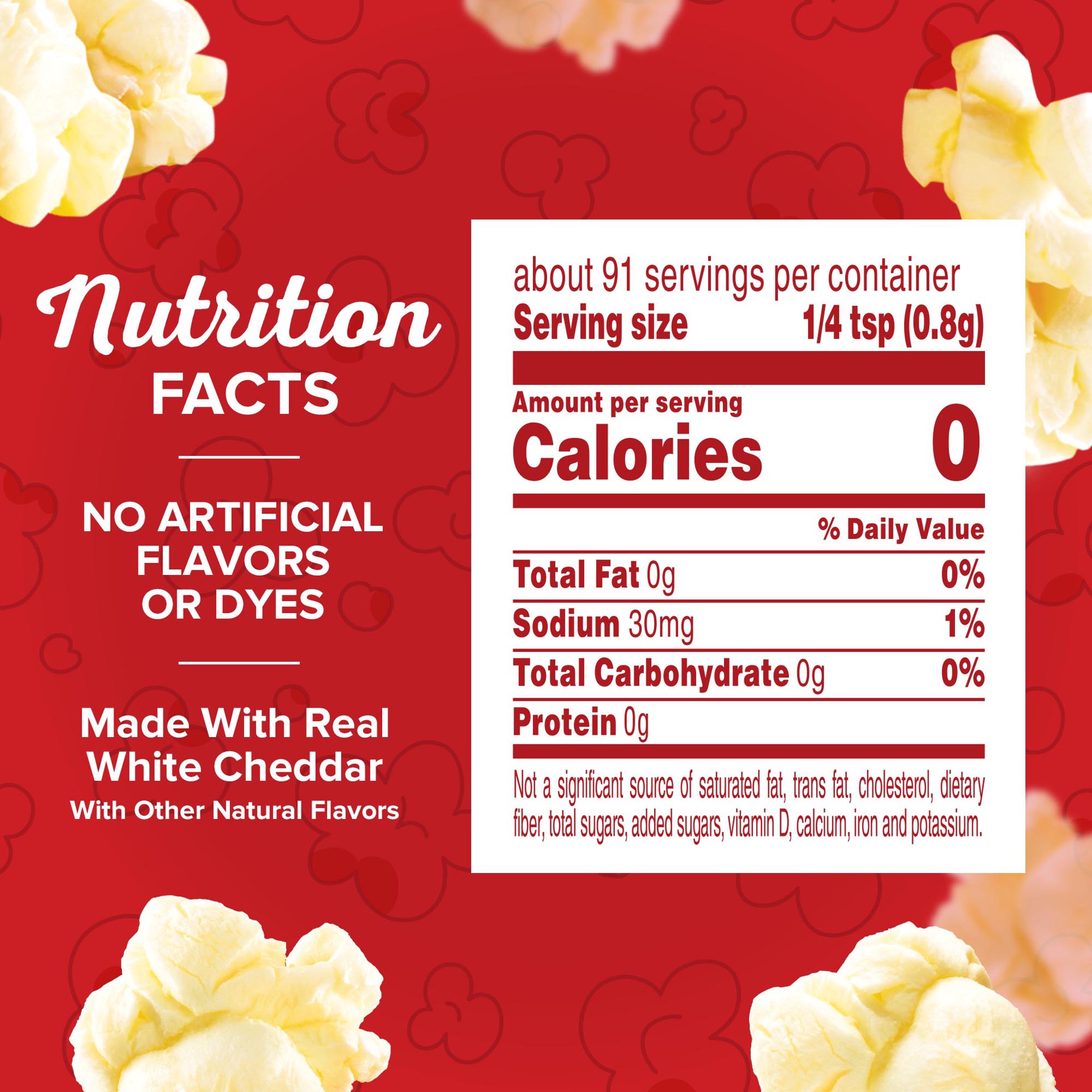slide 5 of 5, Orville Redenbacher's White Cheddar Flavored Popcorn Seasoning, 2.6 oz., 2.6 oz