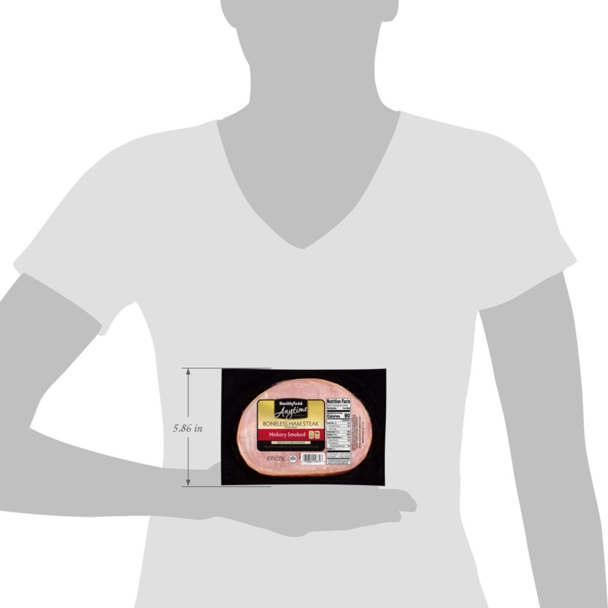 slide 5 of 9, Smithfield Anytime Favorites Hardwood Smoked Center Cut Ham Steak, per lb