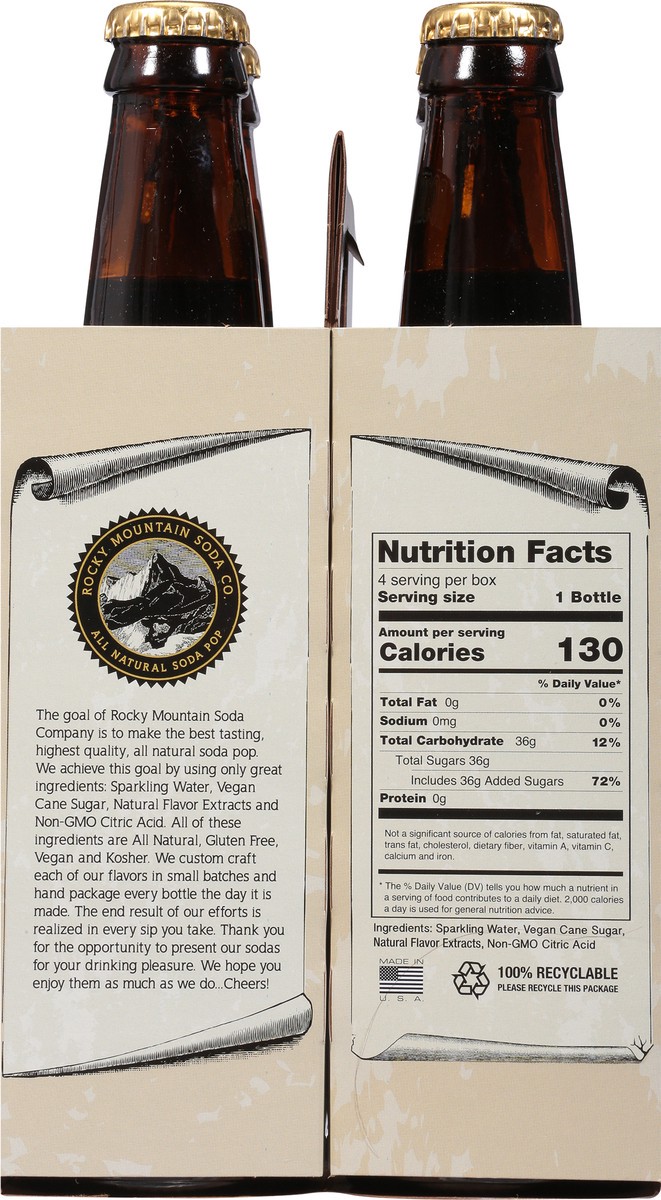 slide 7 of 11, Rocky Mountain Soda Co. Root Beer 4 - 12 fl oz Bottles, 