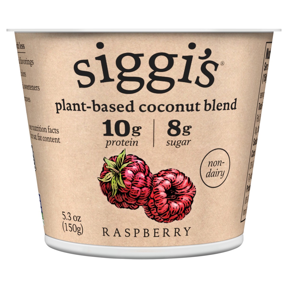 slide 1 of 6, siggi's Plant Based Coconut Blend, Raspberry, 5.3 oz