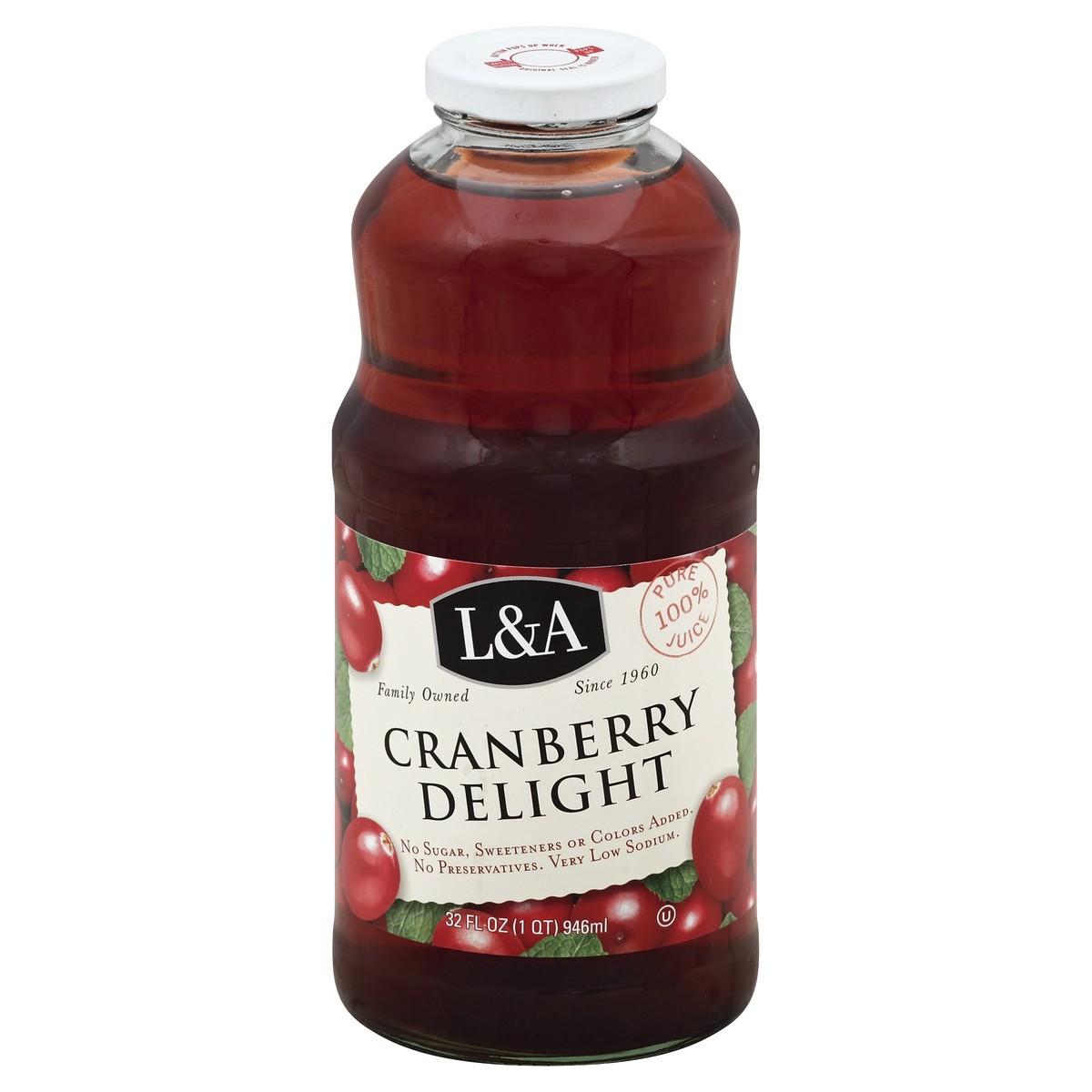 slide 5 of 5, L&A Cranberry Delight Cocktail Juice, 32 oz