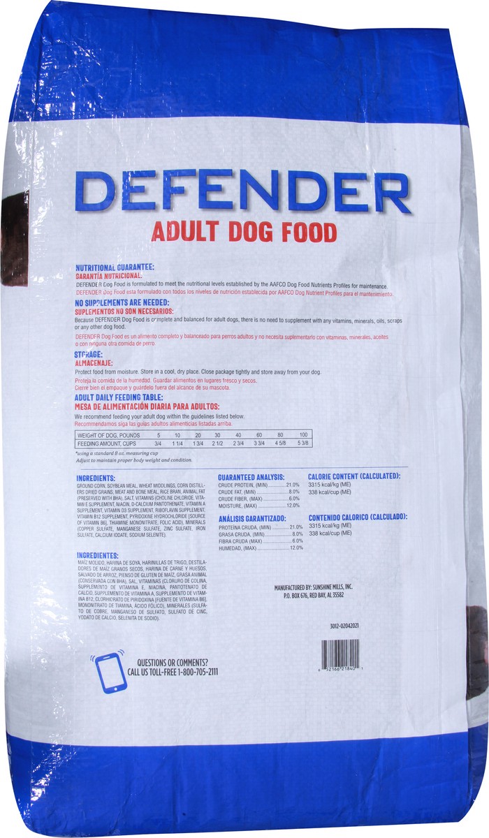 slide 4 of 8, Defender Adult Dog Food 40 lb, 40 lb