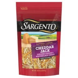 Sargento Natural Cheddar Jack Shredded Cheese, Fine Cut, 16 oz