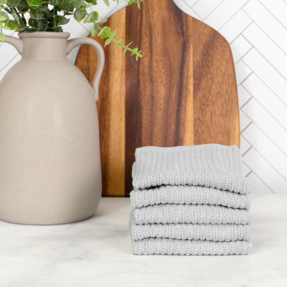 slide 2 of 4, Everyday Living® Bar Cloths - Silver, 5 ct