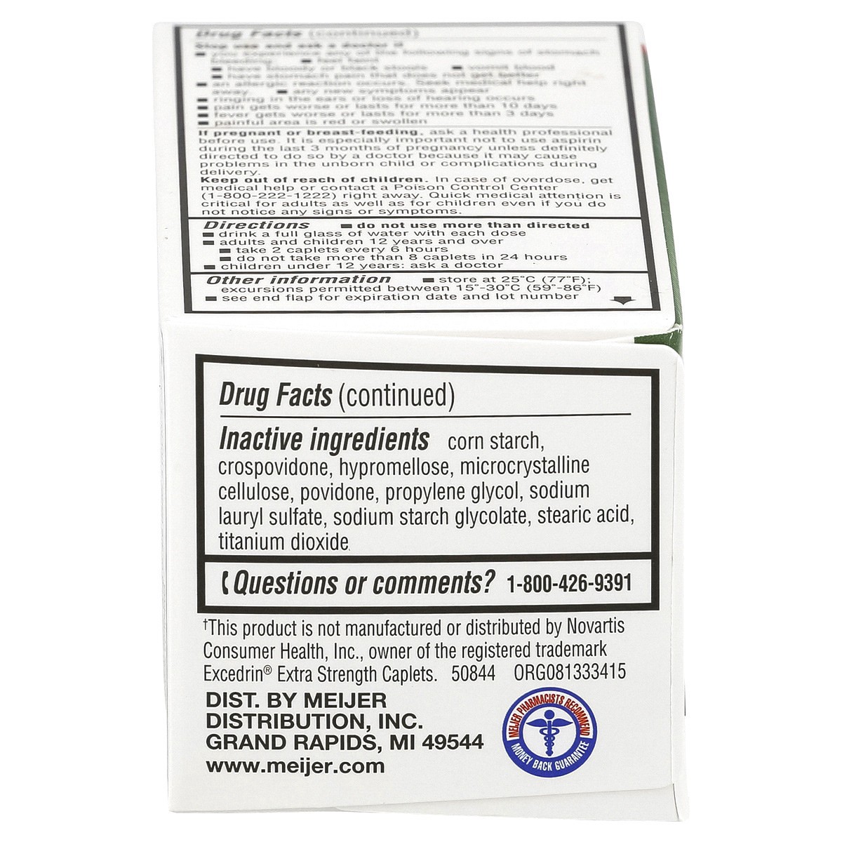 slide 10 of 21, Meijer Extra Strength Headache Relief Caplets, 50 ct