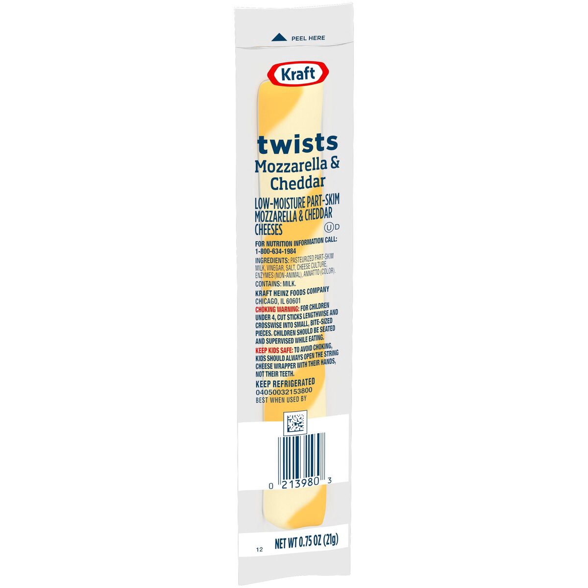 slide 4 of 7, Kraft Twists String Cheese Mozzarella & Cheddar Cheese Snack, 0.75 oz Stick, 0.75 oz