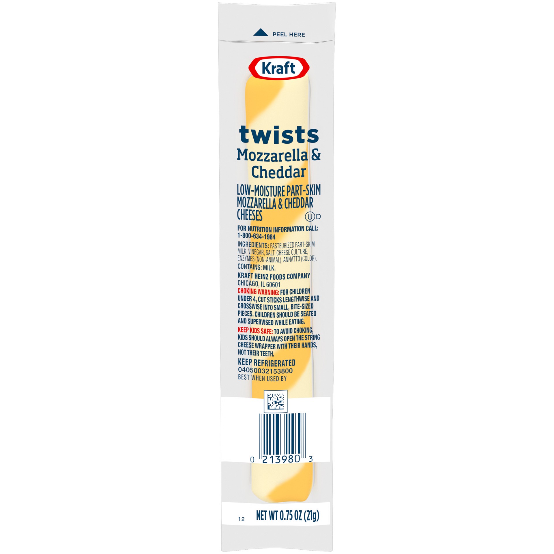 slide 1 of 7, Kraft Twists String Cheese Mozzarella & Cheddar Cheese Snack, 0.75 oz Stick, 0.75 oz