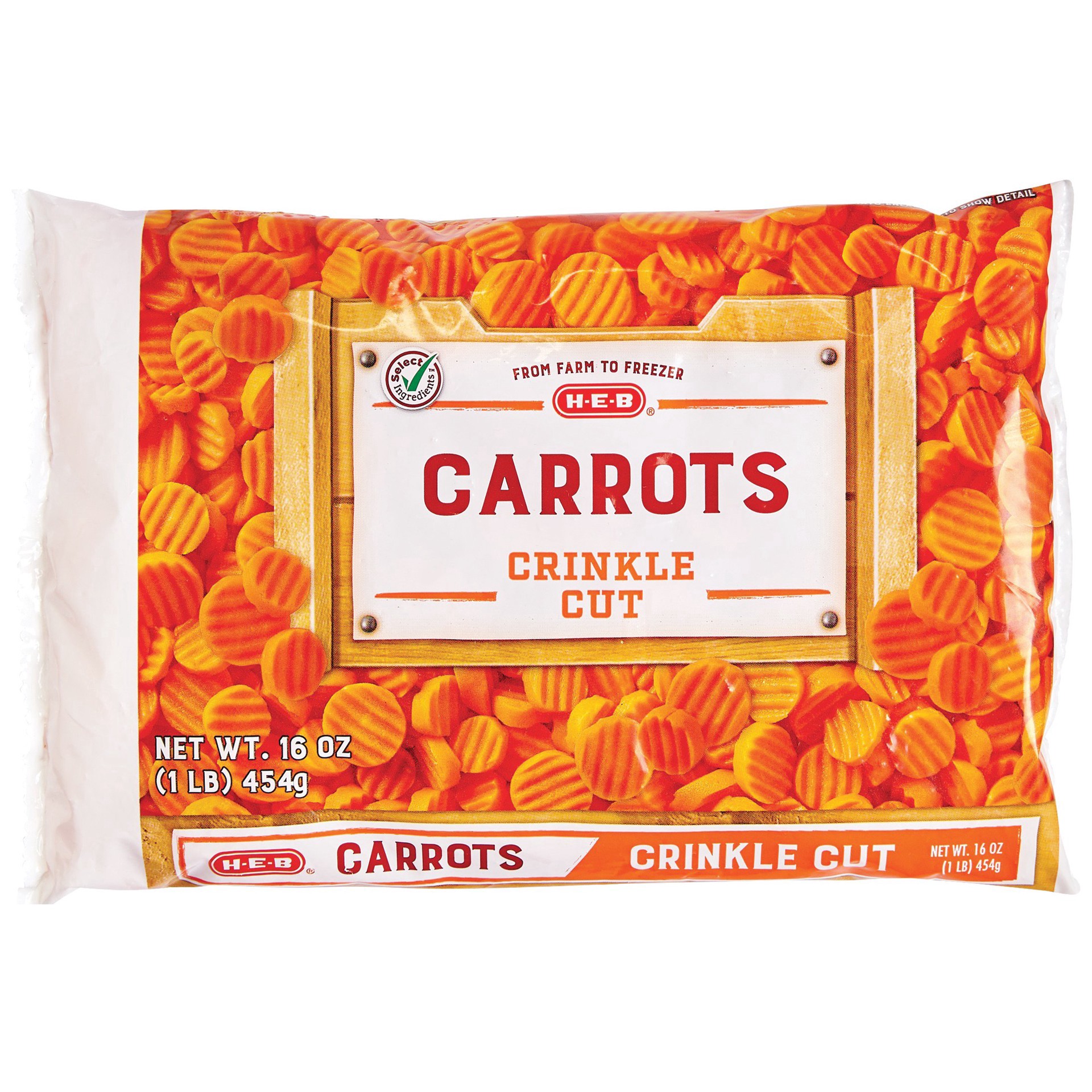 slide 1 of 1, H-E-B Crinkle Cut Carrots, 16 oz