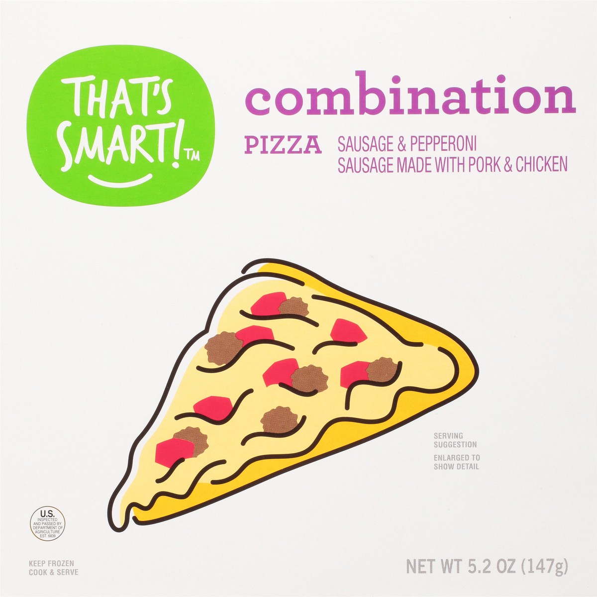 slide 11 of 16, That's Smart! Combination Sausage & Pepperoni Pizza 5.2 oz, 5.2 oz