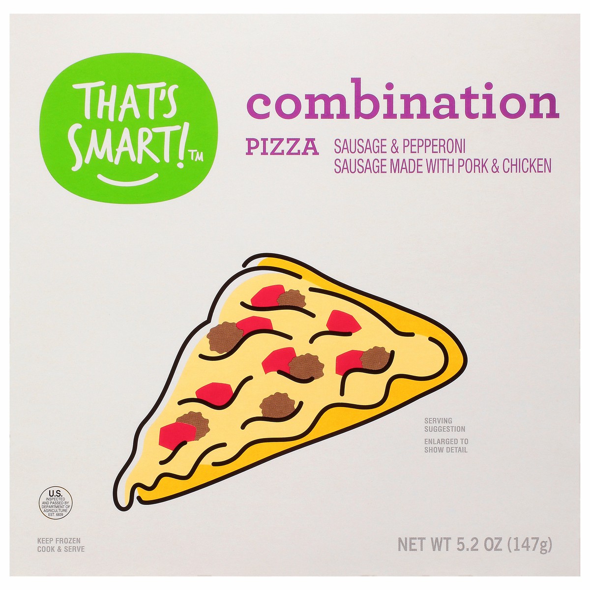 slide 16 of 16, That's Smart! Combination Sausage & Pepperoni Pizza 5.2 oz, 5.2 oz