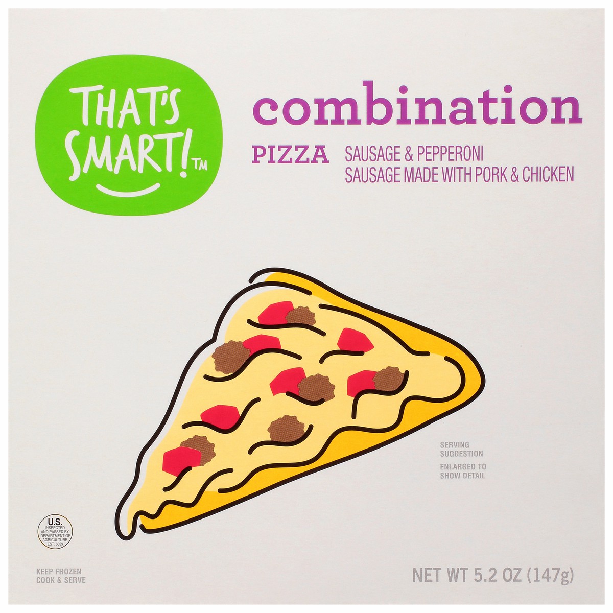 slide 15 of 16, That's Smart! Combination Sausage & Pepperoni Pizza 5.2 oz, 5.2 oz