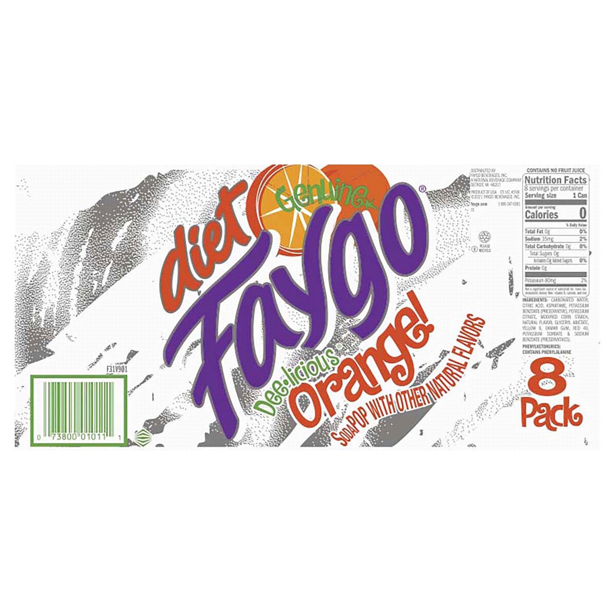 slide 6 of 13, Faygo Diet Orange - 8 ct; 12 oz, 8 ct; 12 oz
