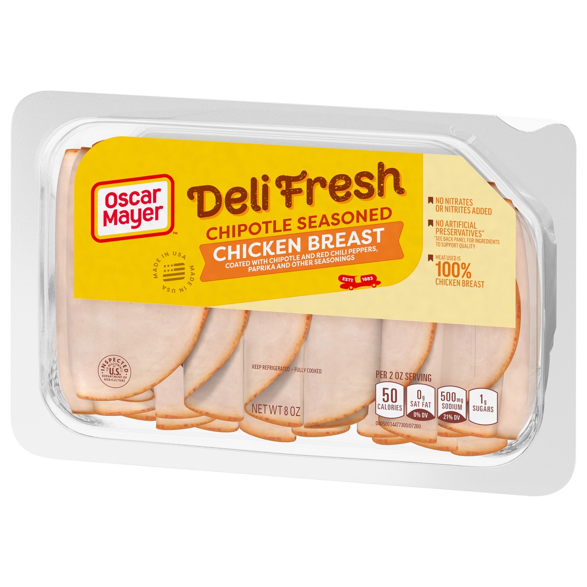 slide 6 of 9, Oscar Mayer Deli Fresh Chipotle Seasoned Sliced Chicken Breast Deli Lunch Meat, 8 oz Package, 8 oz