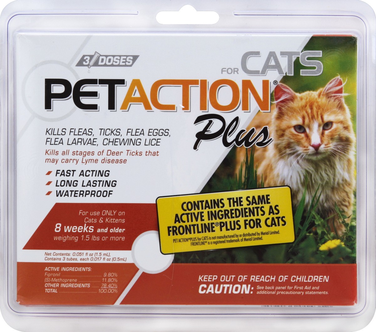 slide 2 of 2, PetAction Plus For Cats, 3 ct