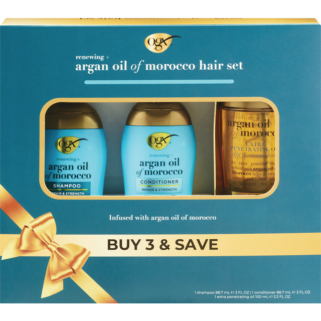 slide 1 of 1, OGX Renewing + Argan Oil of Morocco Travel Size Hair Care Set, 3 Items, 1 ct