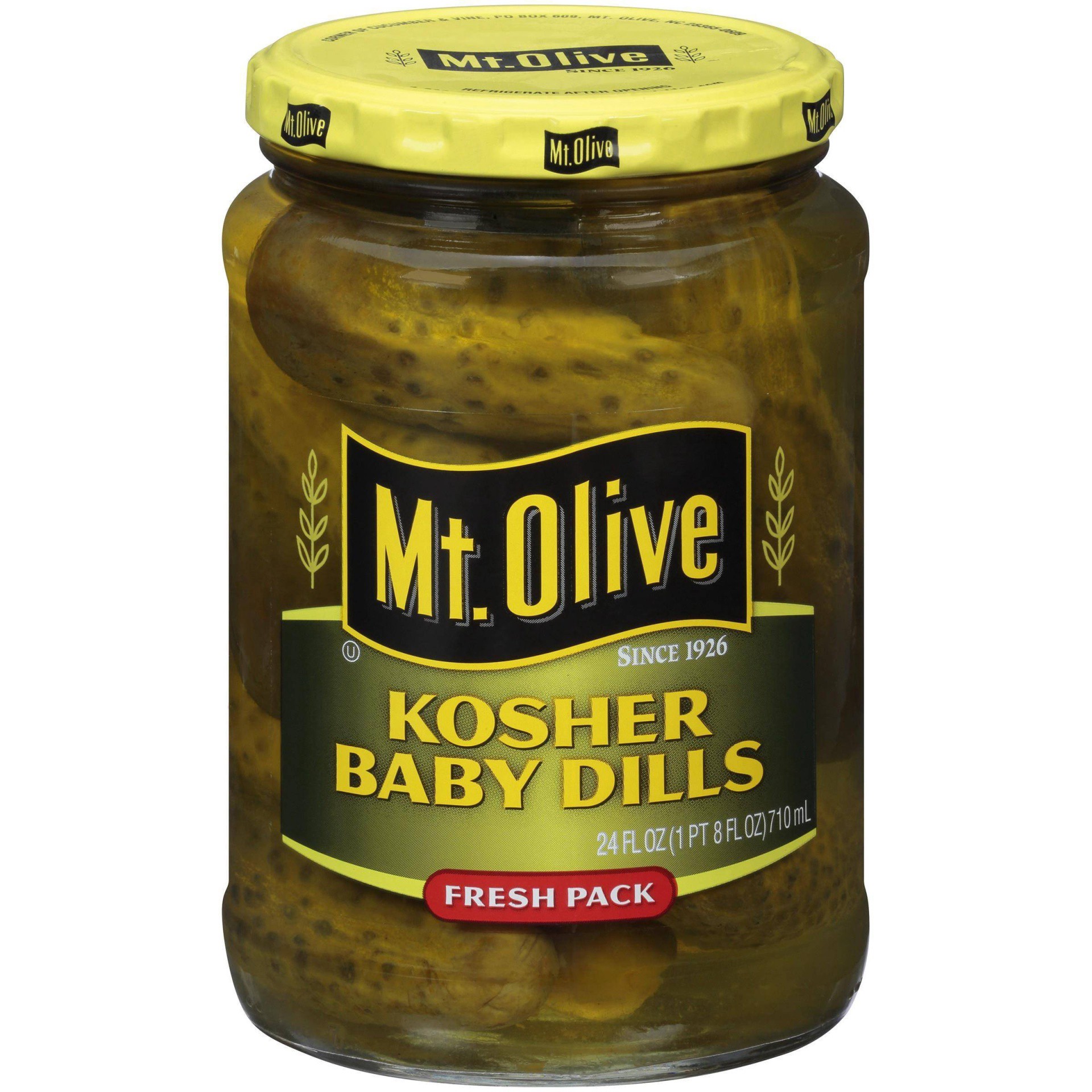 slide 1 of 4, Mt. Olive Kosher Baby Dill Pickles, 32 oz