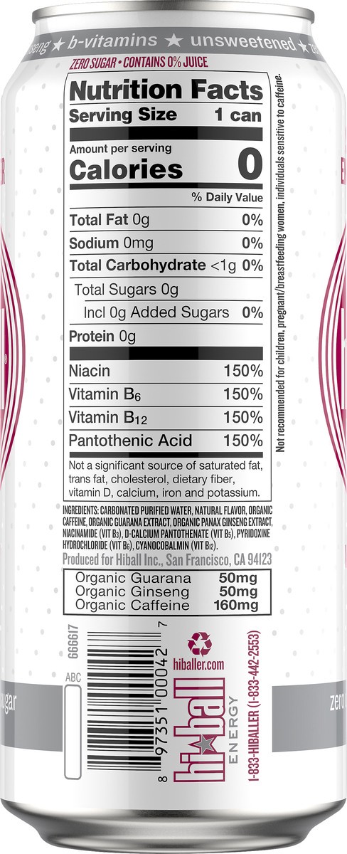 slide 10 of 10, Hiball Energy Wild Berry Sparkling Energy Water 16 oz, 16 oz