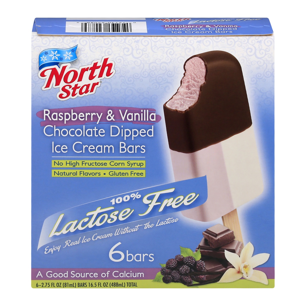 slide 1 of 1, North Star Lactose Free Raspberry and Vanilla Dipped Bar, 6 ct