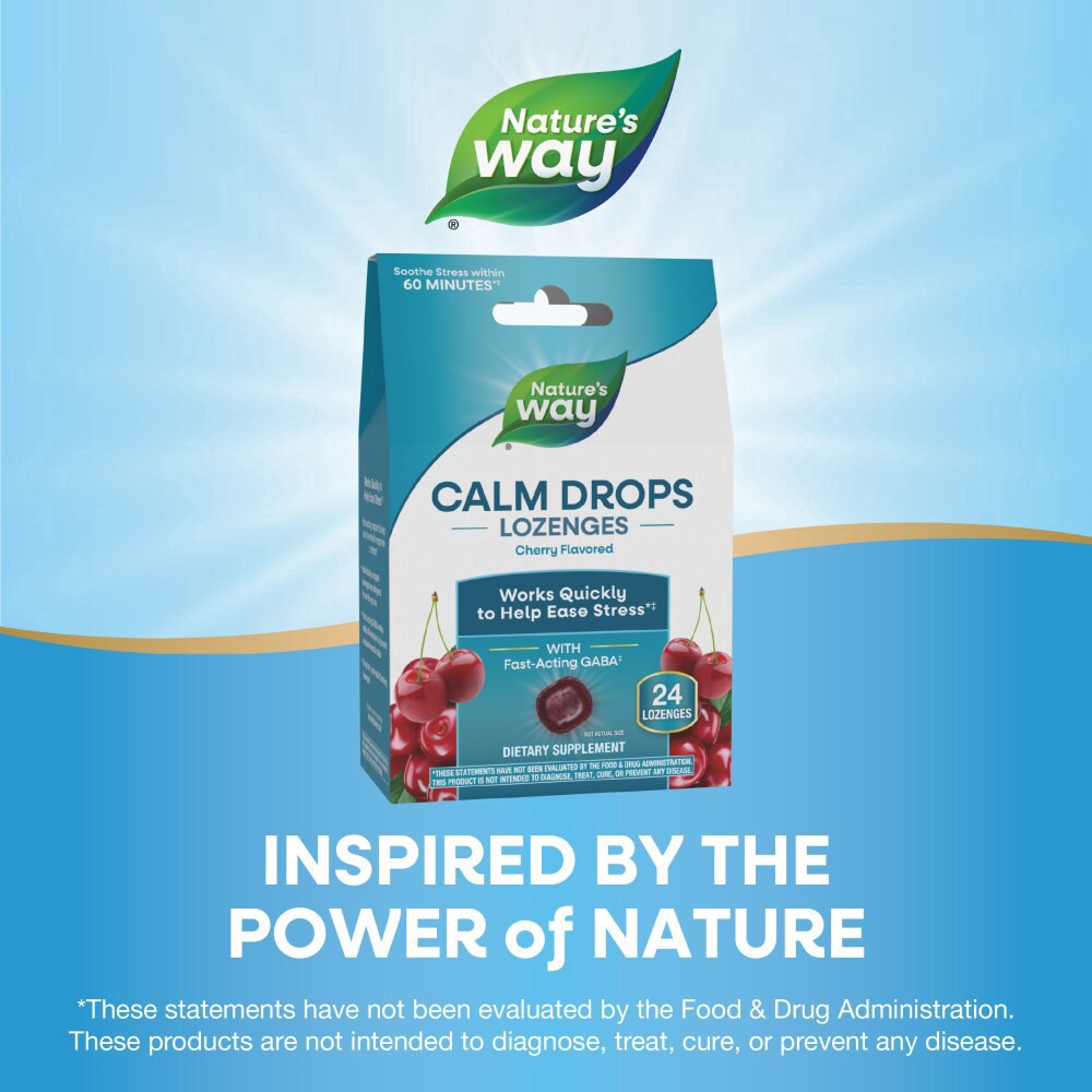 slide 3 of 6, Nature's Way Calm Drops Cherry, 24 ct